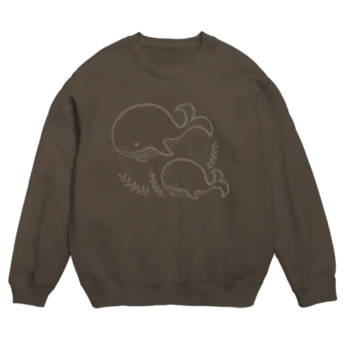 クジラの親子 Crew Neck Sweatshirt