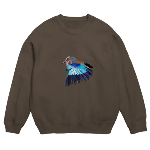 ライラックニシブッポウソウ　鳥 Crew Neck Sweatshirt