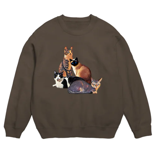 Motto-Free-Cats! Crew Neck Sweatshirt