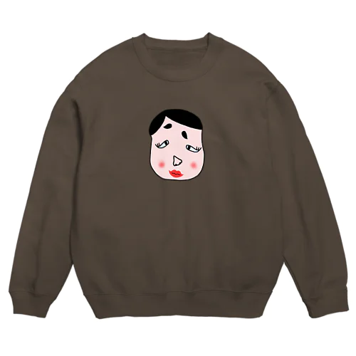 ネオ福笑い 頬を赤らめて Crew Neck Sweatshirt