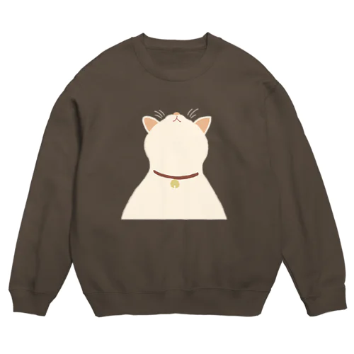 上を向く三毛猫 Crew Neck Sweatshirt