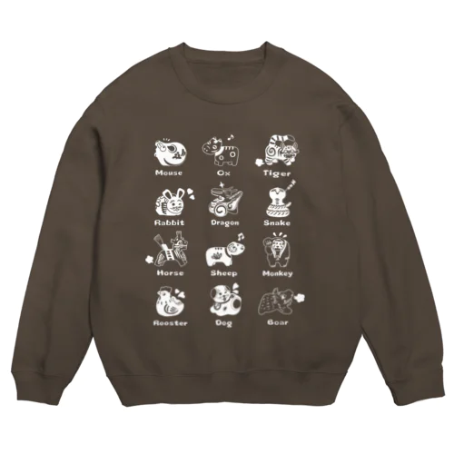 The Zodiac of Fukushima(白抜き) Crew Neck Sweatshirt