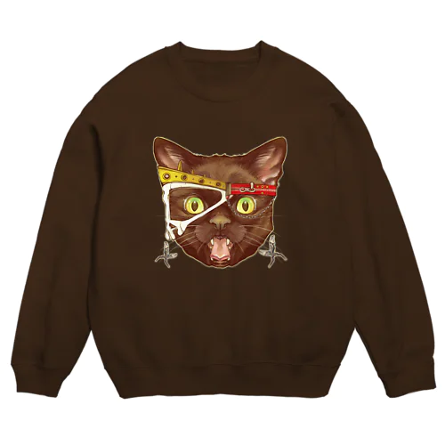 ロックな黒猫さん Crew Neck Sweatshirt