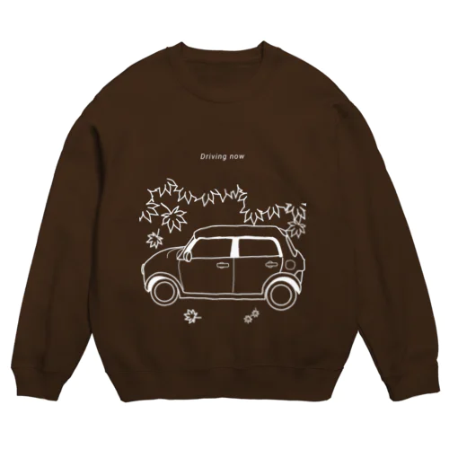 Driving Now(もみじ)白 Crew Neck Sweatshirt