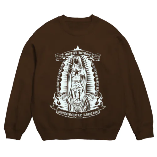 METAL HORSE バイカーマリア ホワイト Crew Neck Sweatshirt