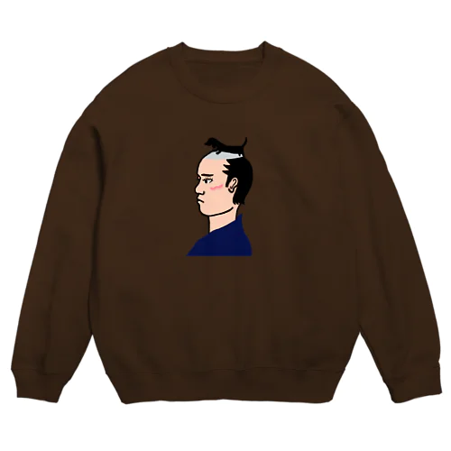 ダックス侍 にらみ Crew Neck Sweatshirt