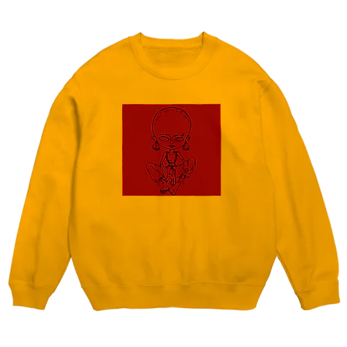 ボウズガール赤 Crew Neck Sweatshirt