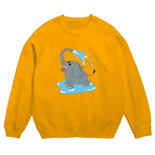 水浴びゾウさん Crew Neck Sweatshirt