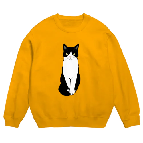お利口さんのハチワレちゃん Crew Neck Sweatshirt
