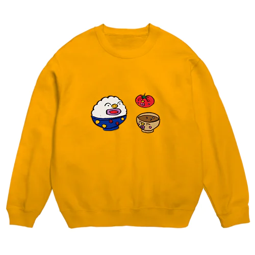 ごはんくんとトマトちゃんと味噌汁くん Crew Neck Sweatshirt