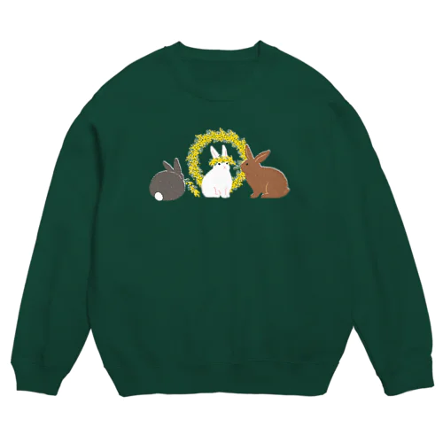 ウサギとミモザ Crew Neck Sweatshirt