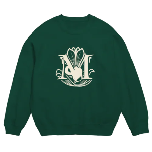 レトロネコ　スウェット M インク:ペッパーホワイト Crew Neck Sweatshirt