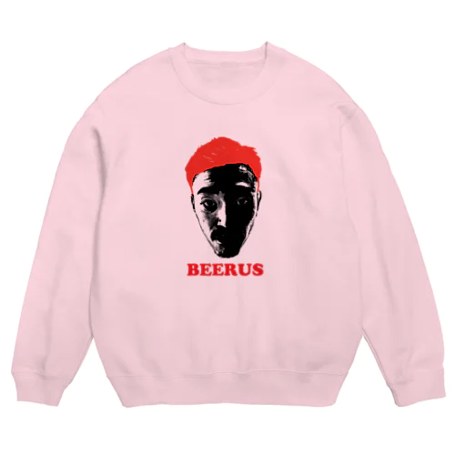 THE BEERUS FACE  レッド Crew Neck Sweatshirt