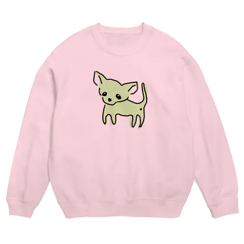 ゆるチワワ（グリーン） Crew Neck Sweatshirt