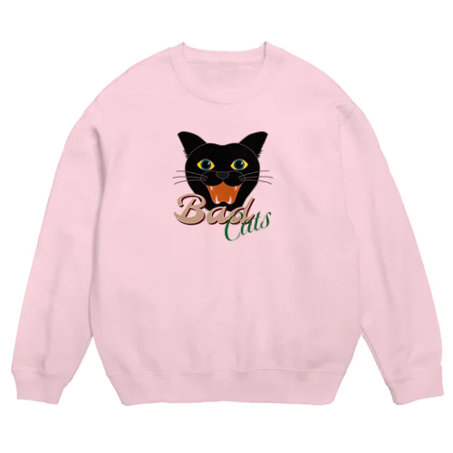 【ワル☆ネコ】クロちゃんロゴ Crew Neck Sweatshirt