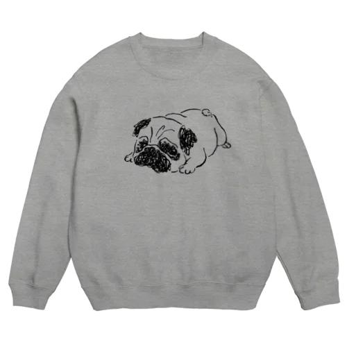 パグ（寝そべり） Crew Neck Sweatshirt