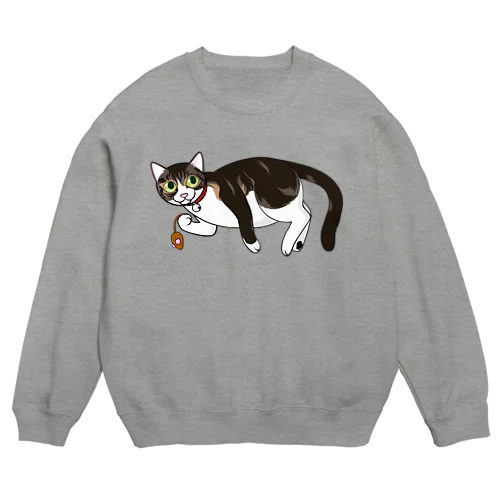 そこそこリアルねこ くつろぐにゃん01 Crew Neck Sweatshirt