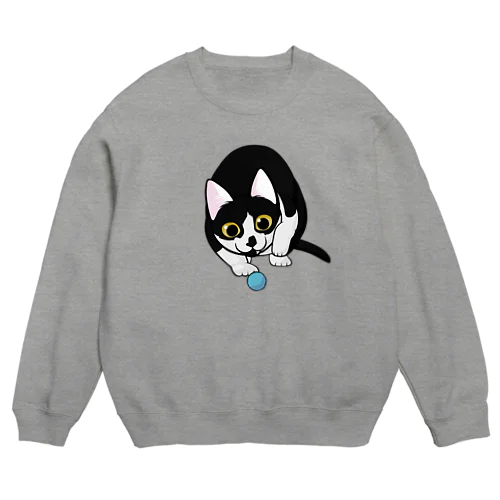 そこそこリアルねこ おもちゃを狙うにゃん01 Crew Neck Sweatshirt