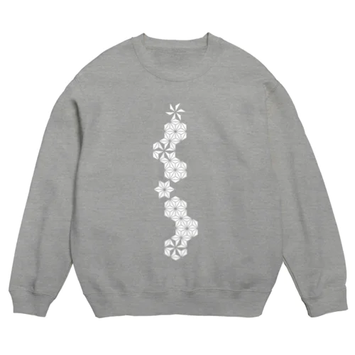 麻の葉WHITE Crew Neck Sweatshirt