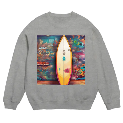 サーフボードのプリントグッズ Crew Neck Sweatshirt