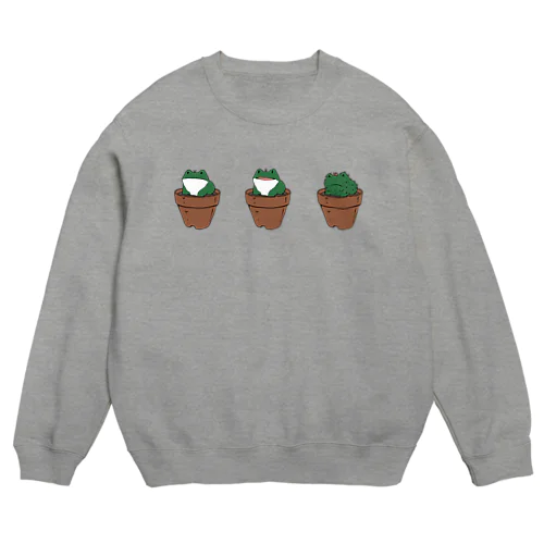 徐々にサボるカエル Crew Neck Sweatshirt