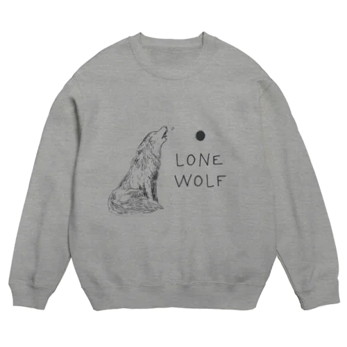奥田麻里子 LONE WOLF BLACK Crew Neck Sweatshirt