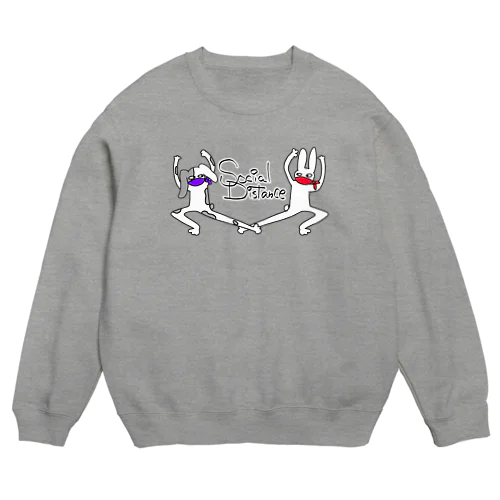 アンニュイうさぎ(ソーシャルディスタンス) Crew Neck Sweatshirt