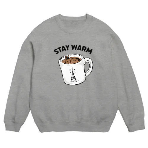 STAY WARM あたうま COFFEE コーヒー Crew Neck Sweatshirt