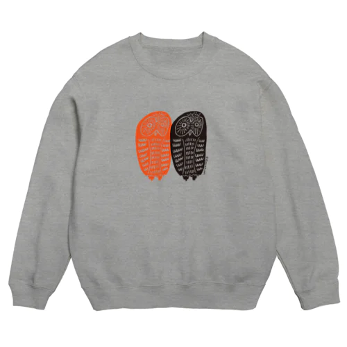 ぴったんこフクロウ Crew Neck Sweatshirt