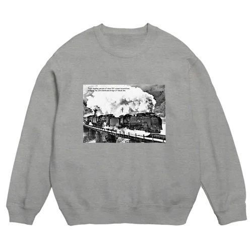 第23西川橋梁を渡るD51形蒸気機関車の三重連 Crew Neck Sweatshirt