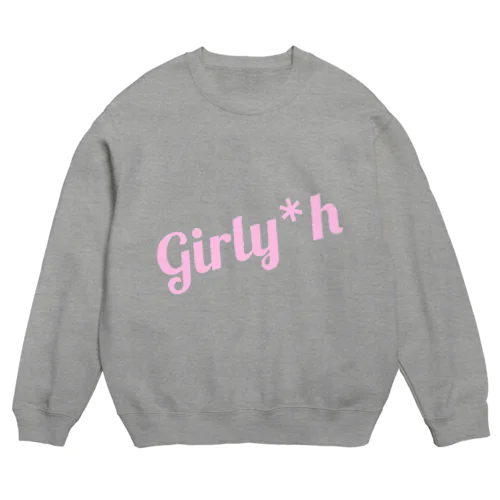 Girly*hロゴ(pink) Crew Neck Sweatshirt