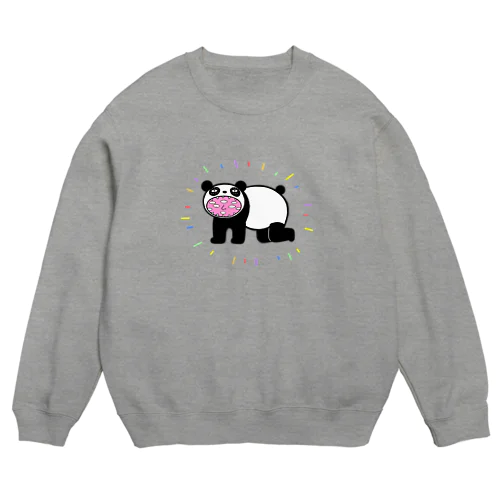 パンダの着ぐるみを着る妖怪百目 Crew Neck Sweatshirt