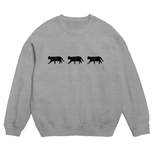 黒猫の行進 Crew Neck Sweatshirt