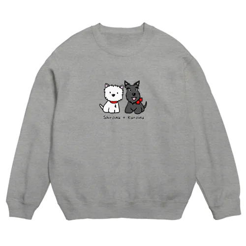 しろいぬルッチー＋くろいぬリア Crew Neck Sweatshirt