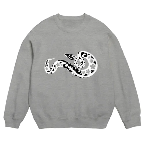 桜トライバル ボールパイソン 透過ver濃色のみ Crew Neck Sweatshirt