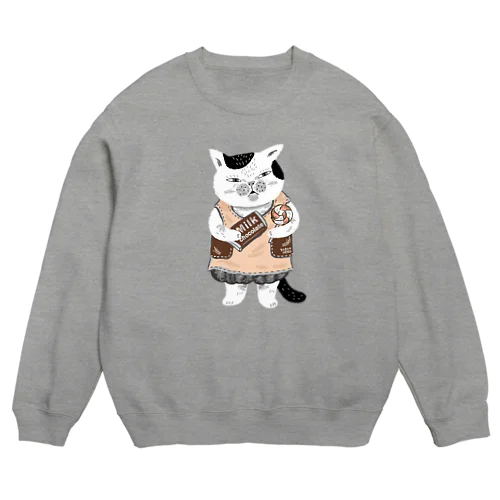 おねだりする猫(女の子) Crew Neck Sweatshirt