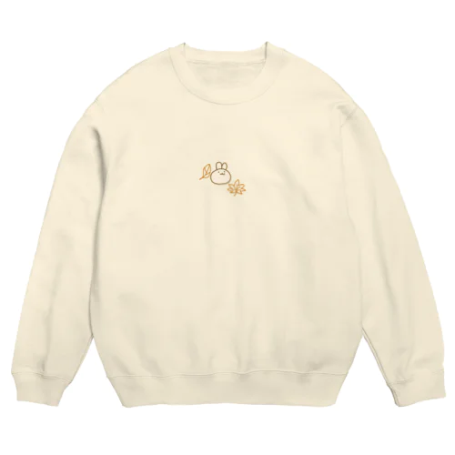 ウサギと紅葉 Crew Neck Sweatshirt