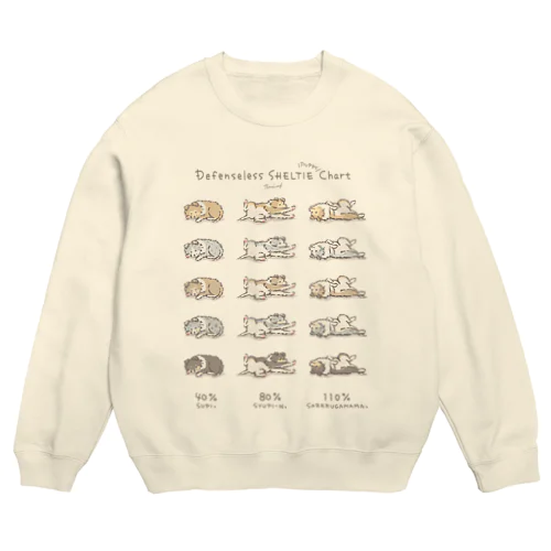 【薄カラー】こいぬシェルティ無防備 Crew Neck Sweatshirt