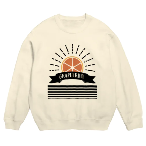 グレープフルーツのロゴ風デザイン Crew Neck Sweatshirt