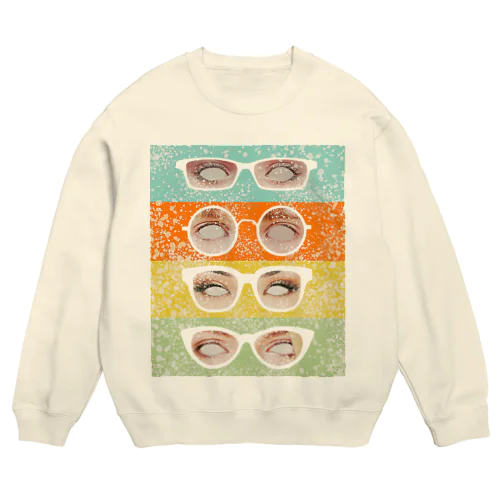 glasses window Crew Neck Sweatshirt