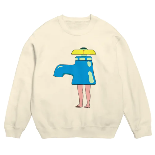 足の生えた蛇口 Crew Neck Sweatshirt