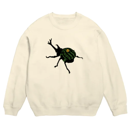 スイカリュックのカブトムシ Crew Neck Sweatshirt