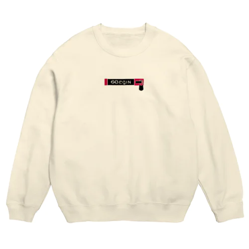 [0~Begin]ファスナー柄ロゴプリント Crew Neck Sweatshirt