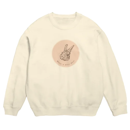 うさぎ　ミルキーピンク　 Crew Neck Sweatshirt