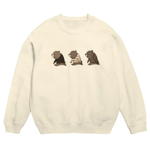 子熊トリオ Crew Neck Sweatshirt