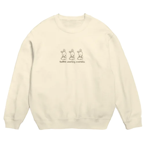 サロペットを着たうさくん Crew Neck Sweatshirt