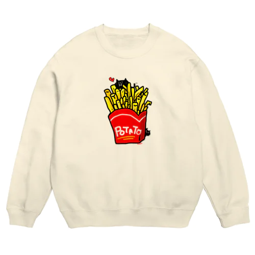 ポテトにゃん。 Crew Neck Sweatshirt