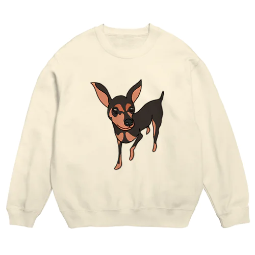 女子力高めのミニピンちゃん Crew Neck Sweatshirt