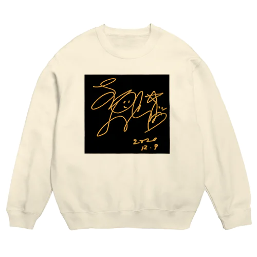 有名人のサイン風 Crew Neck Sweatshirt