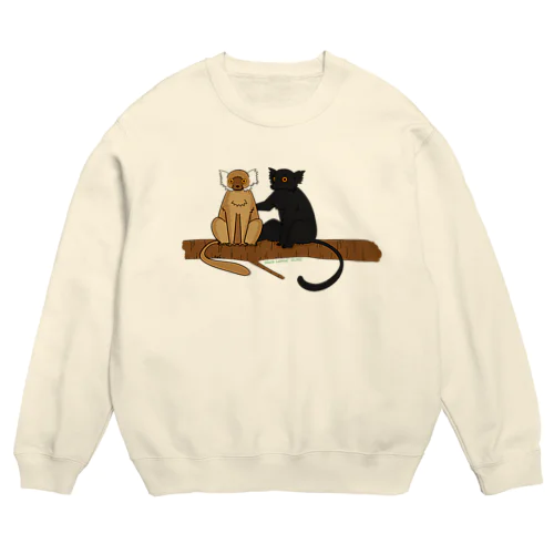 クロキツネザル Crew Neck Sweatshirt